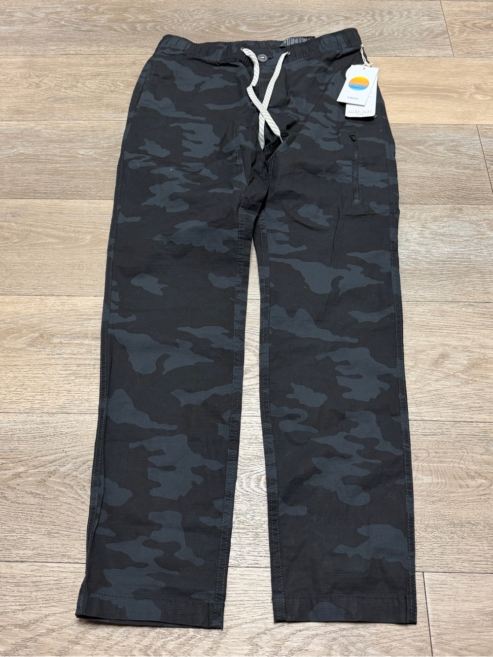 VUORI NWT MEN’S RIPSTOP CLIMBER PANT BLACK CAMO MEDIUM LARGE OUTDOOR HIKING